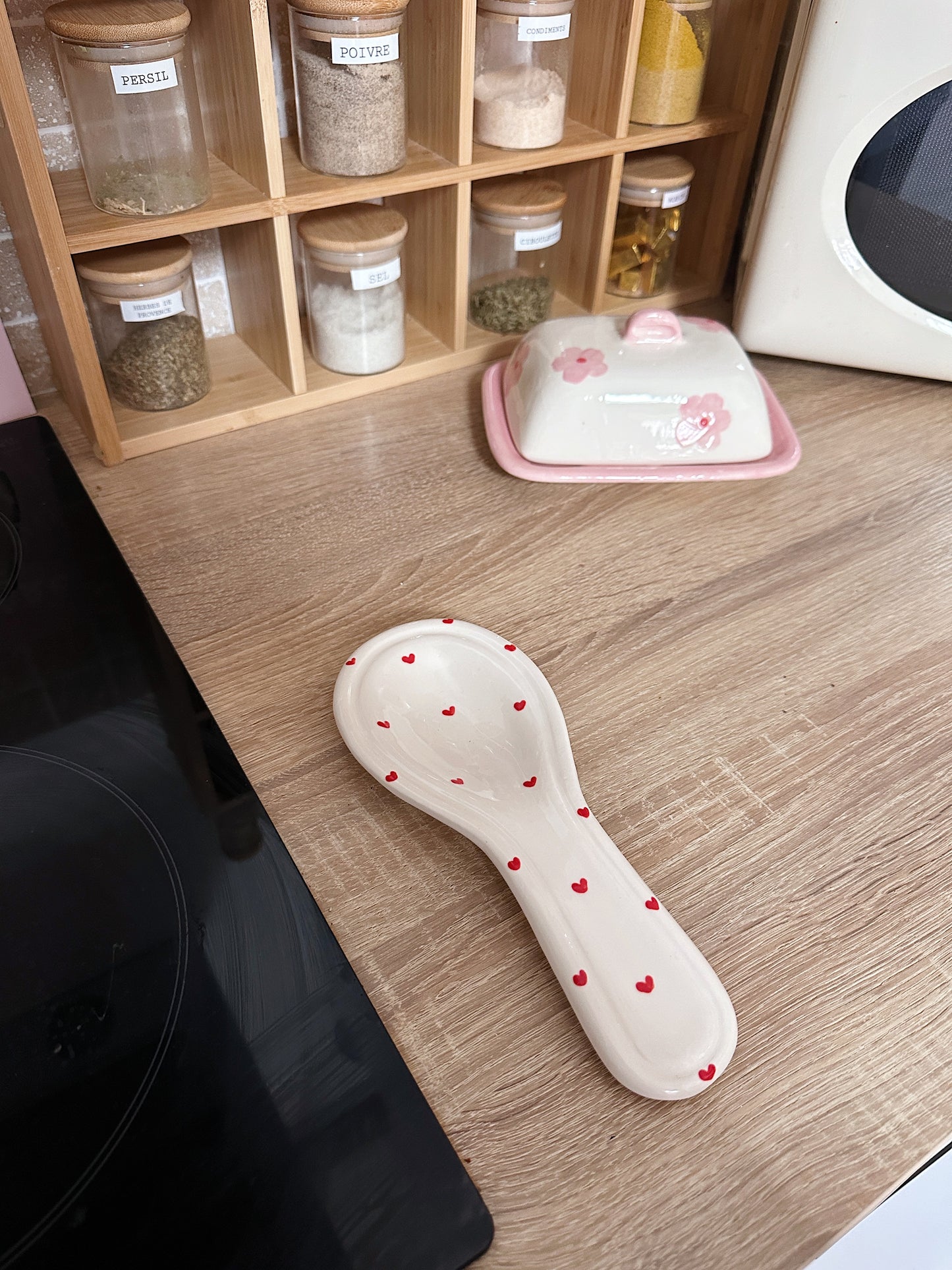 Repose-cuillère red heart