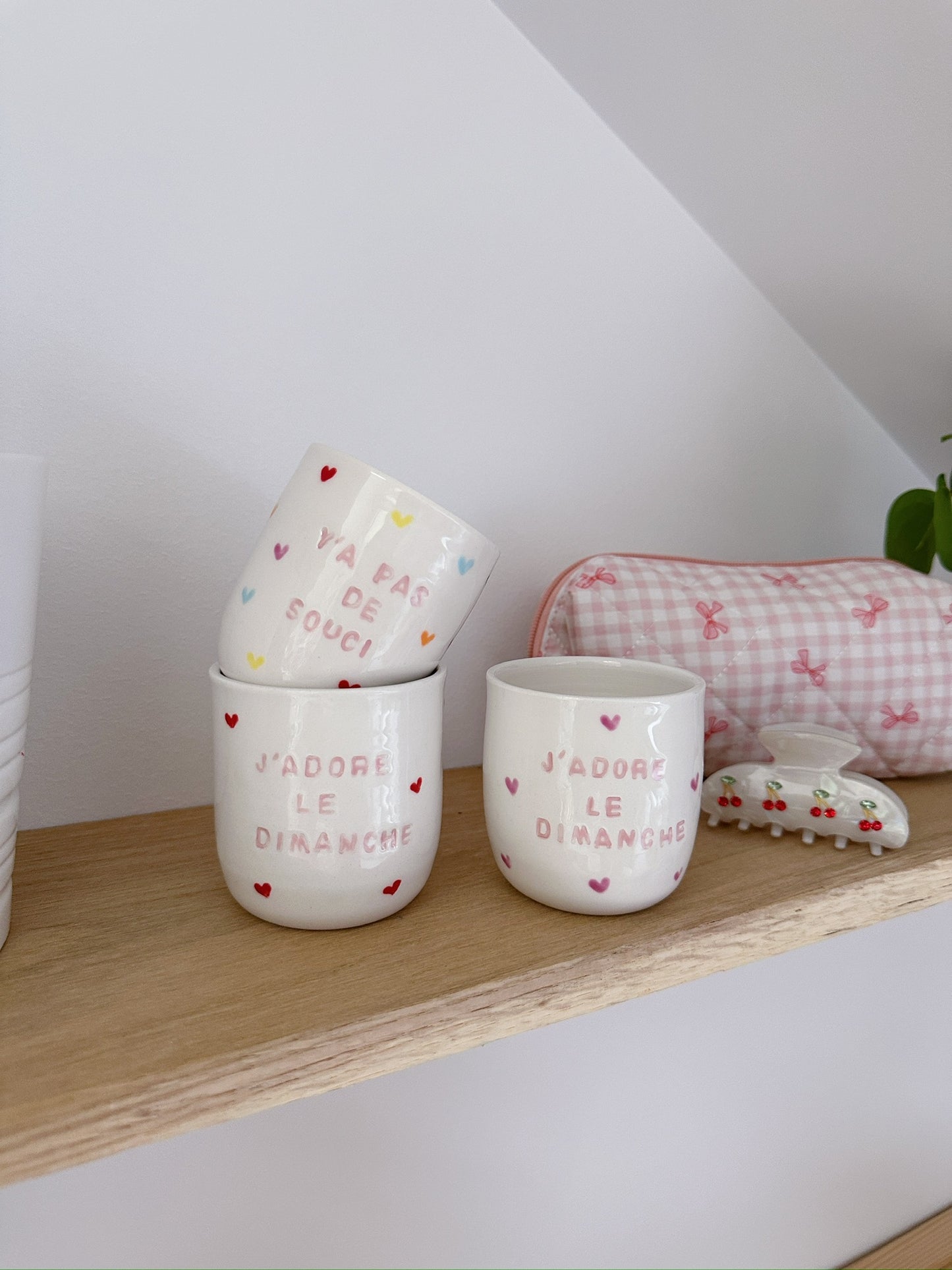 Tasse "J'adore le dimanche" violine