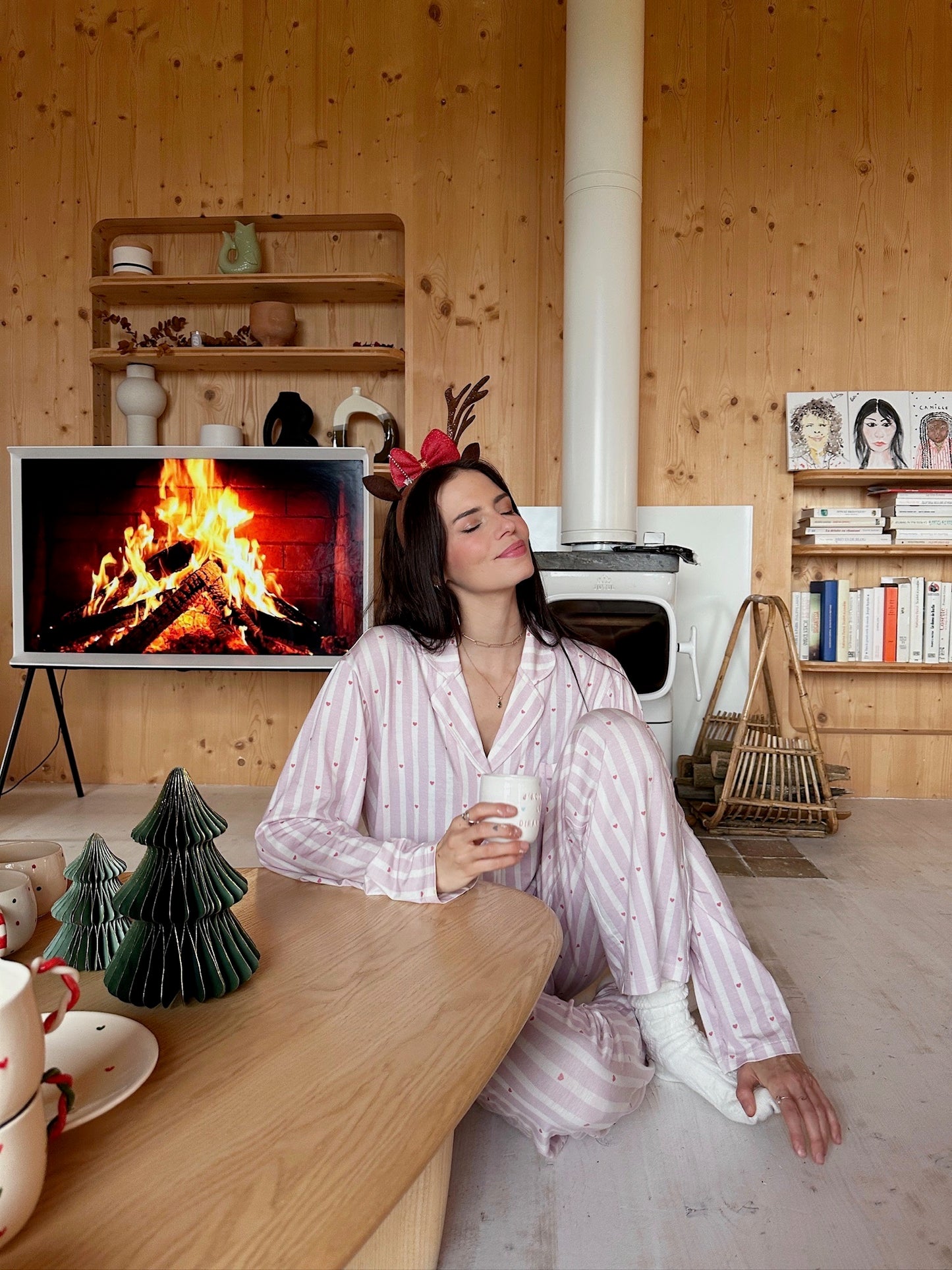 Haut de pyjama à rayures