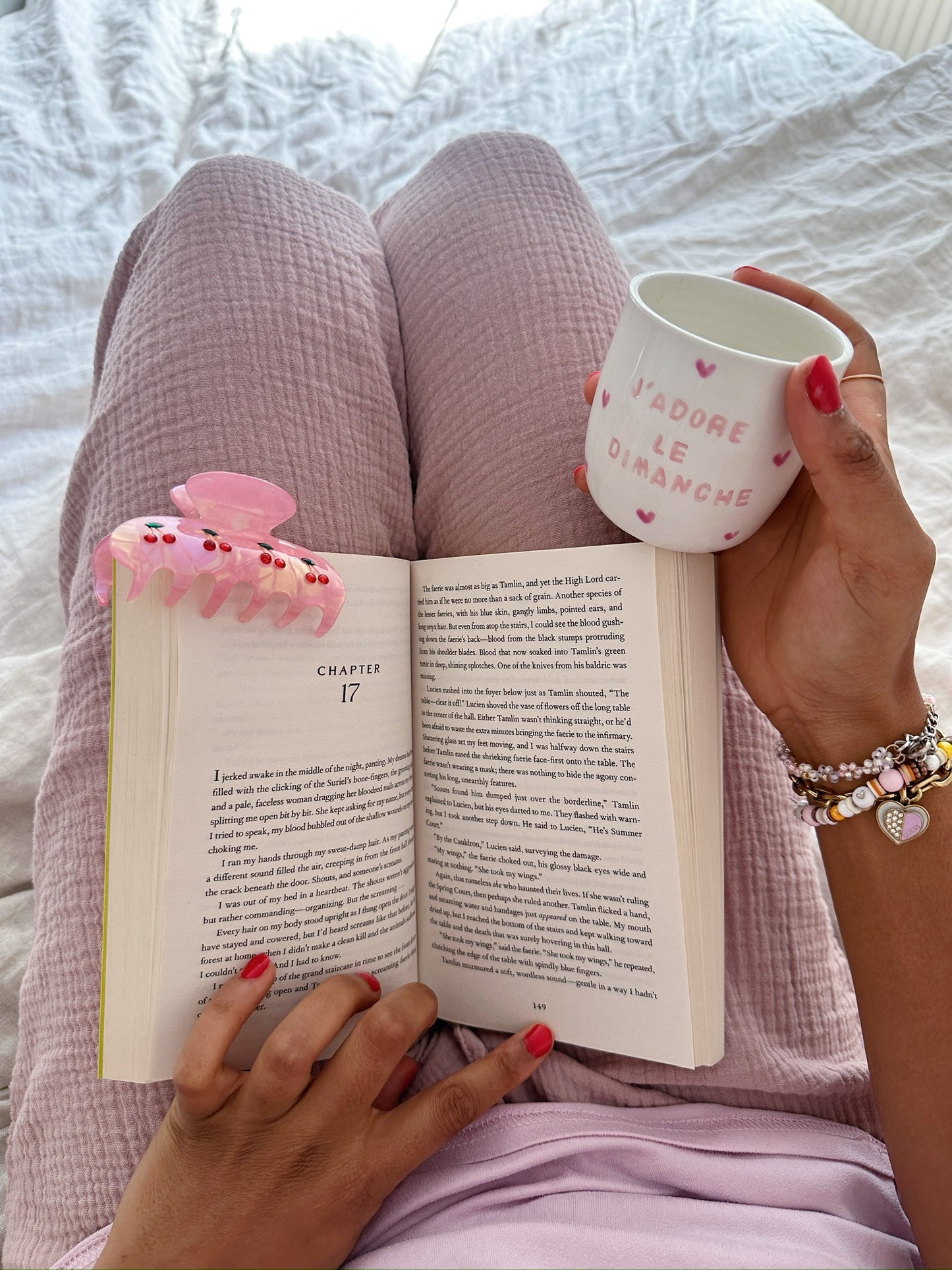 Tasse "J'adore le dimanche" violine