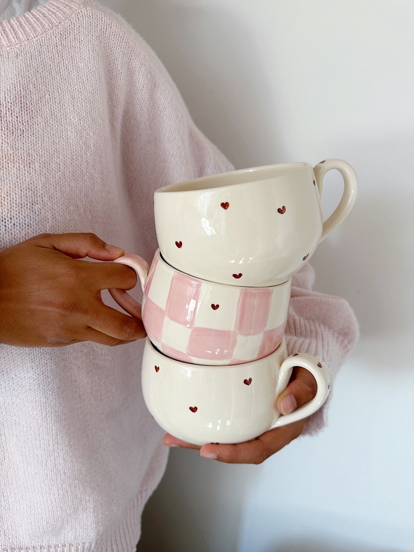 Bol XXL carreaux/heart brown