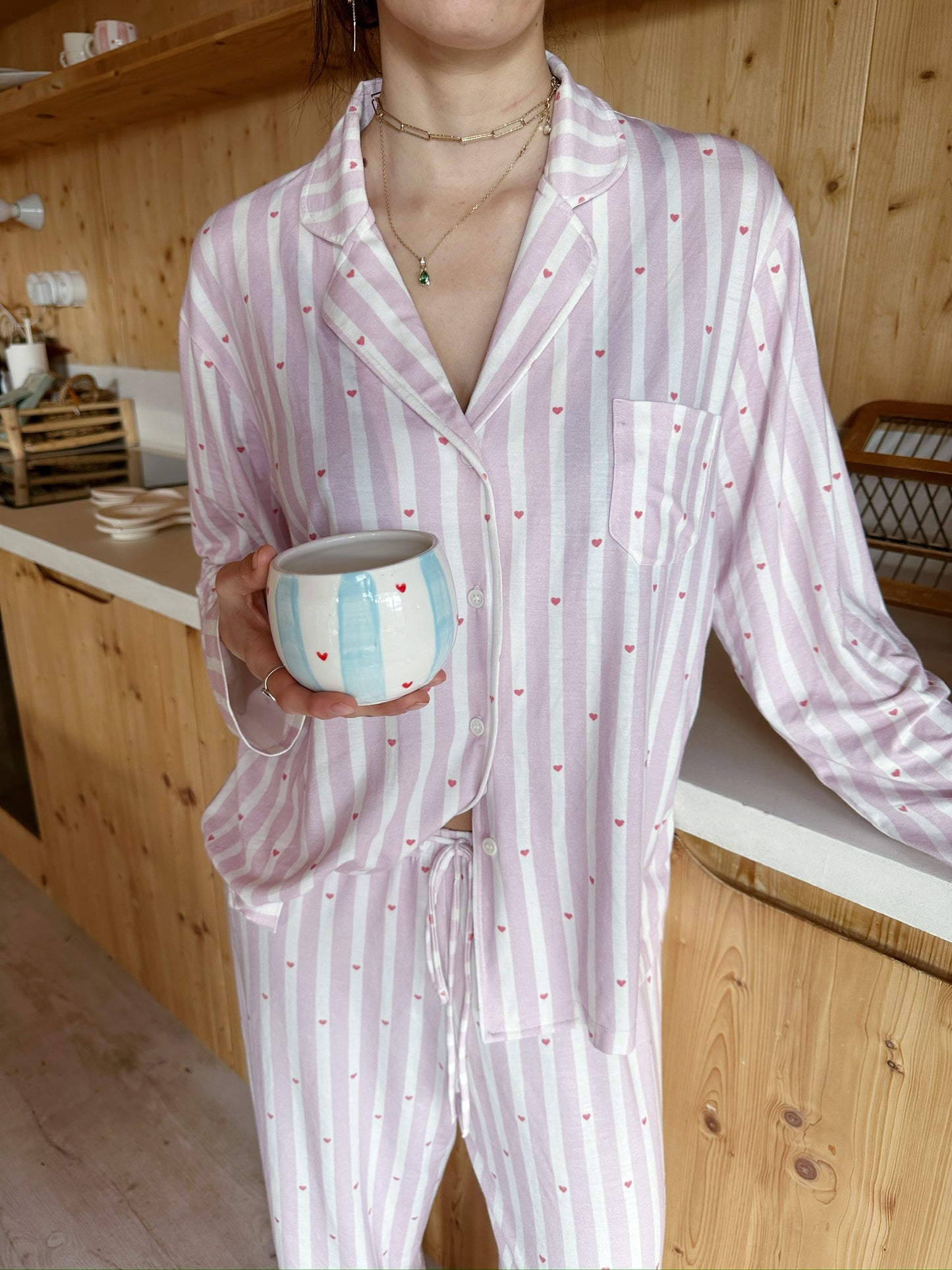 Haut de pyjama à rayures