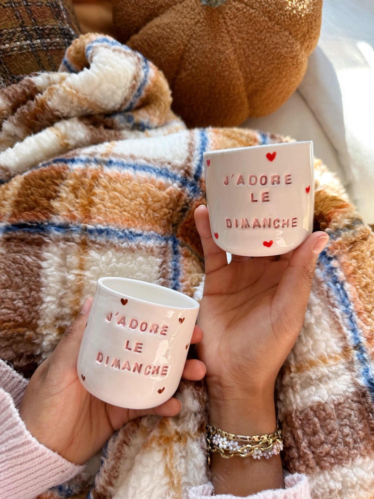 Tasse "J'adore le dimanche" brown