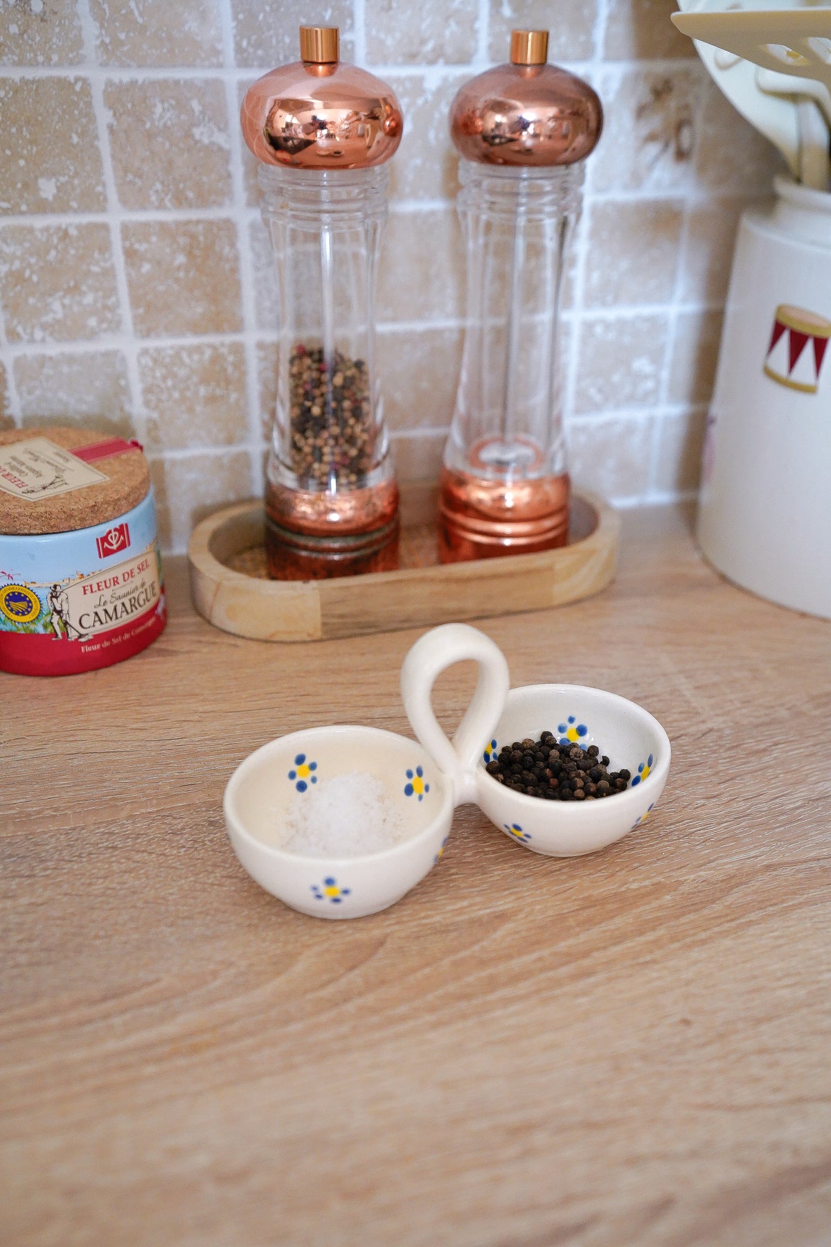 Double pots à épices Cottage Blue