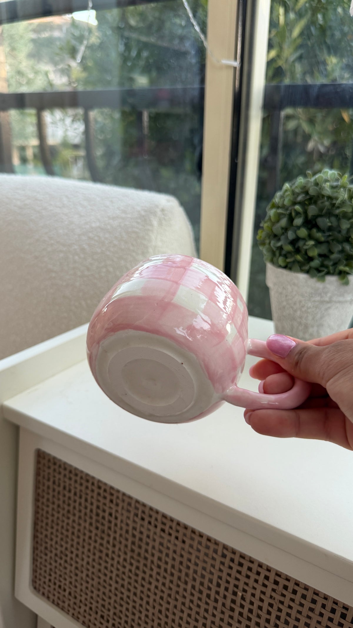 Imparfaits / Tasse carreaux roses