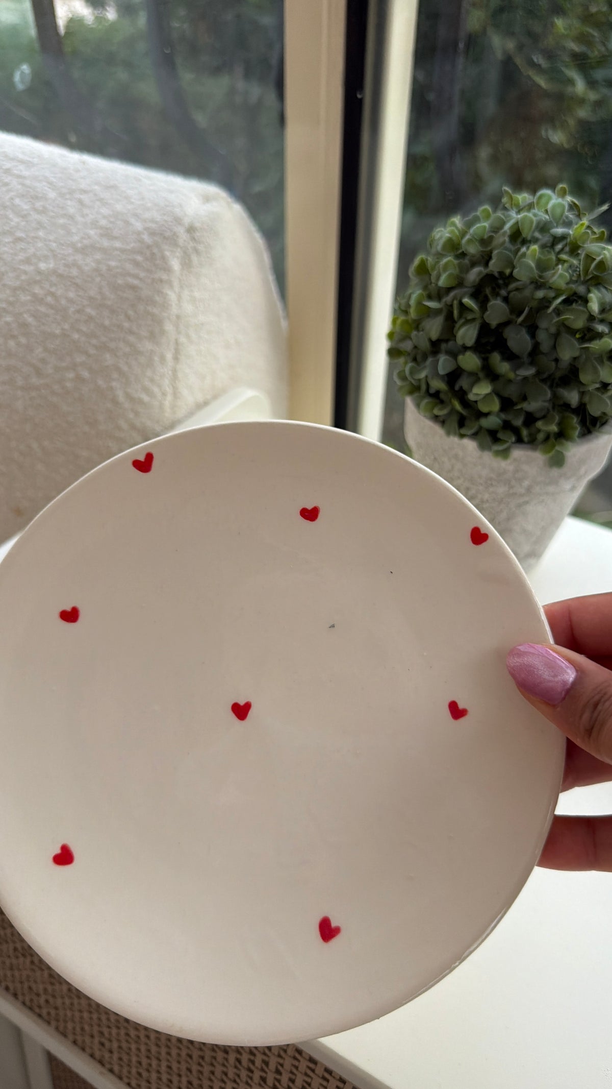 Imparfait/ Assiette coeurs rouges
