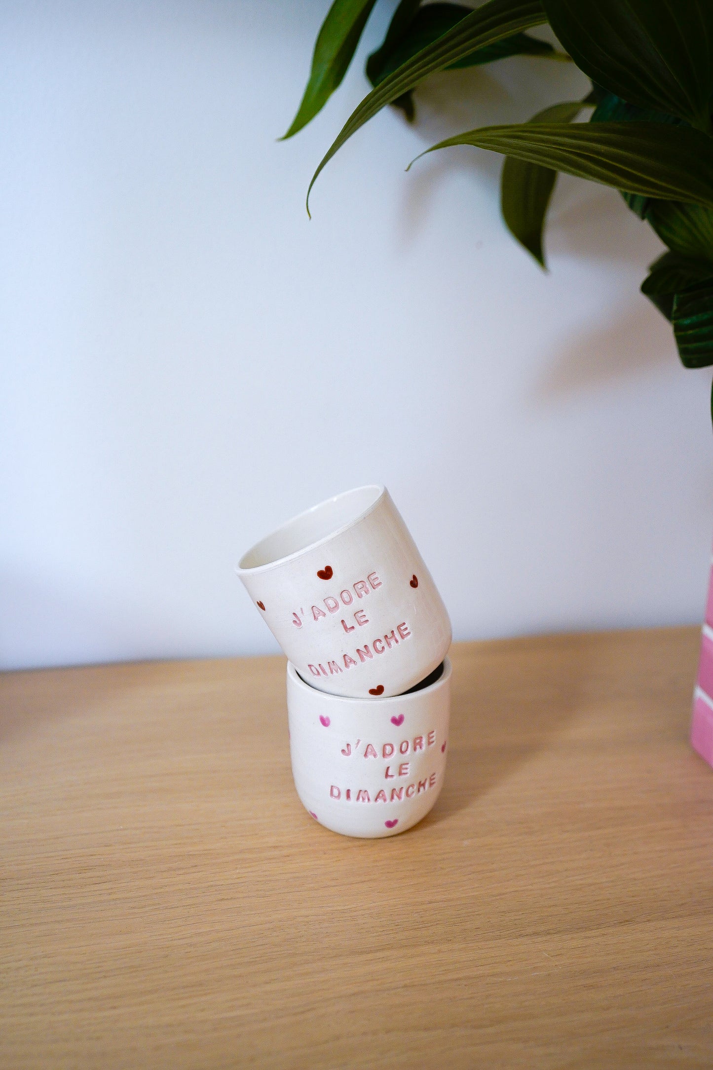 Tasse "J'adore le dimanche" violine