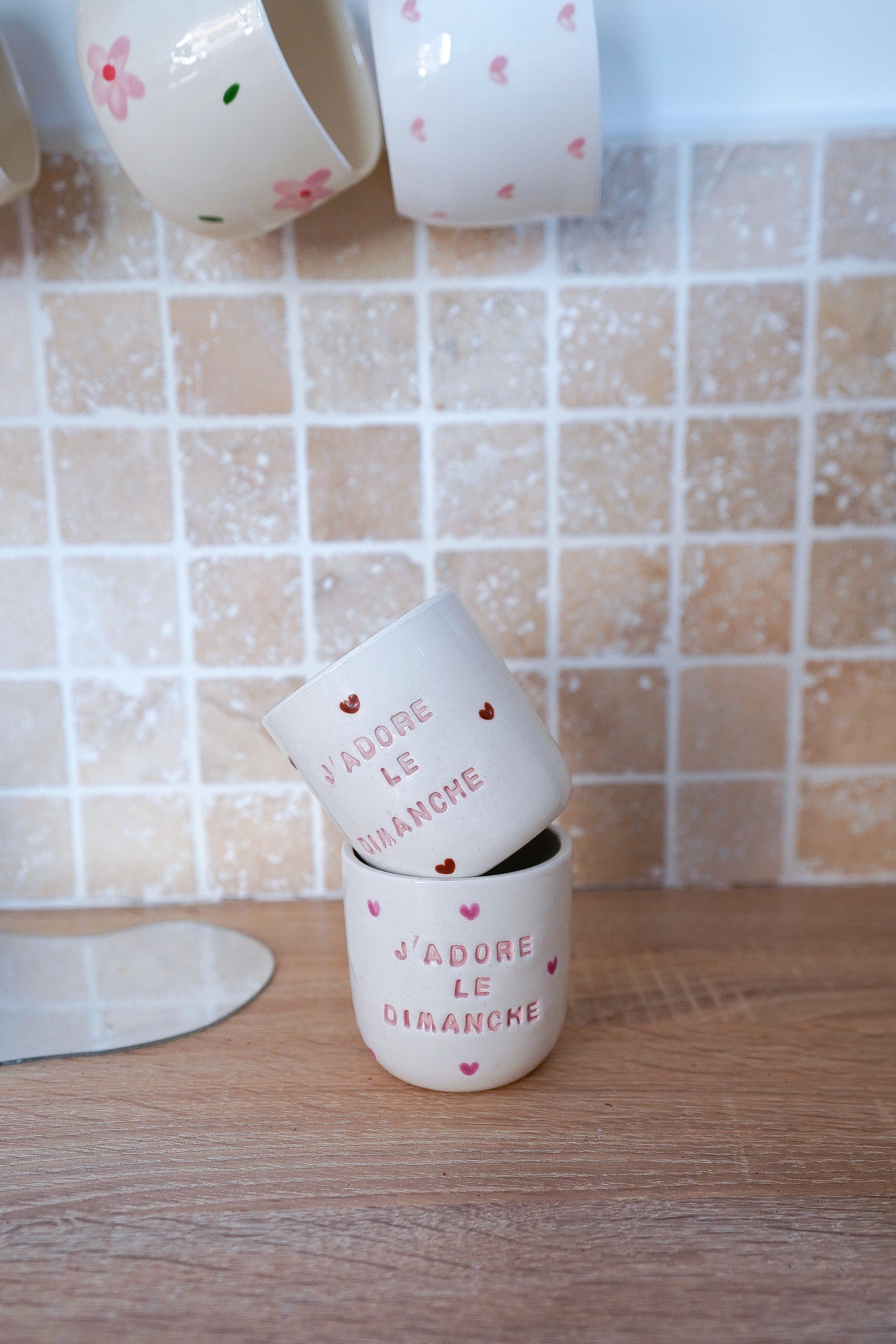 Tasse "J'adore le dimanche" violine