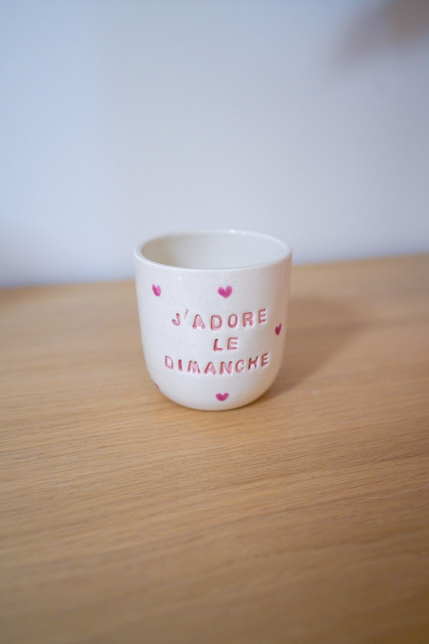 Tasse "J'adore le dimanche" violine