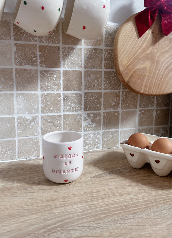 Tasse "J'adore le dimanche" classique