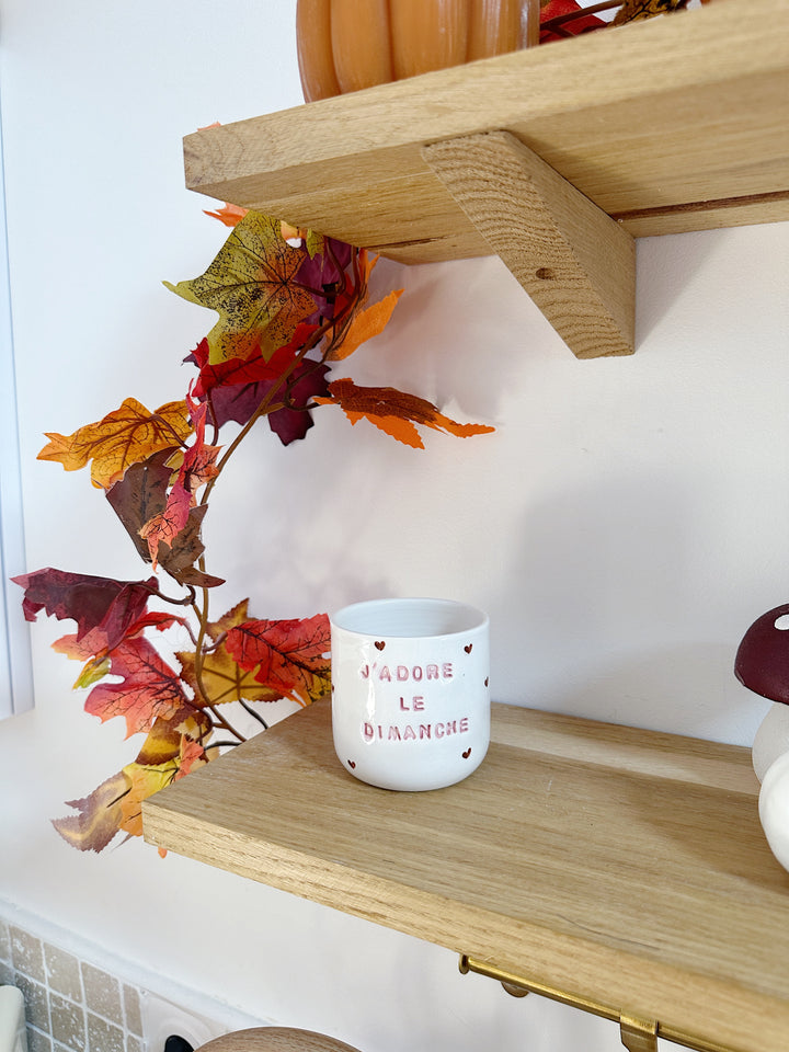 Tasse "J'adore le dimanche" brown