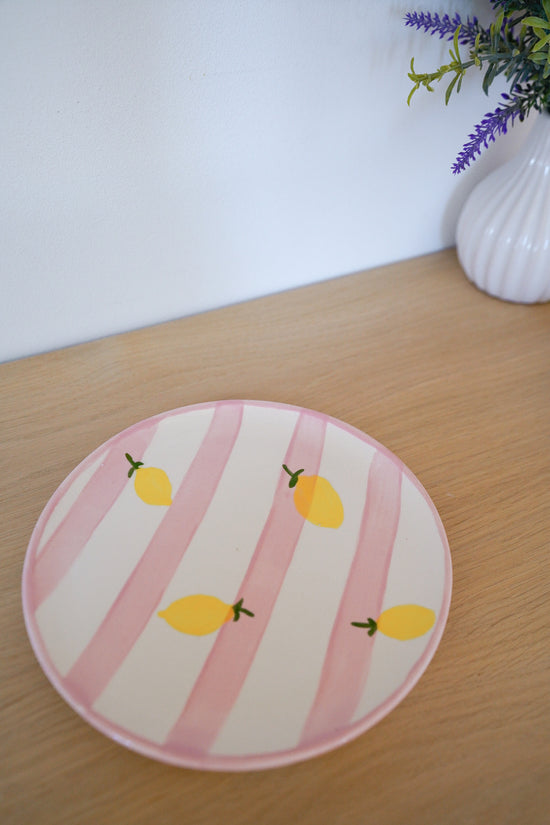 Assiette Dolce Vita Pink Stripes