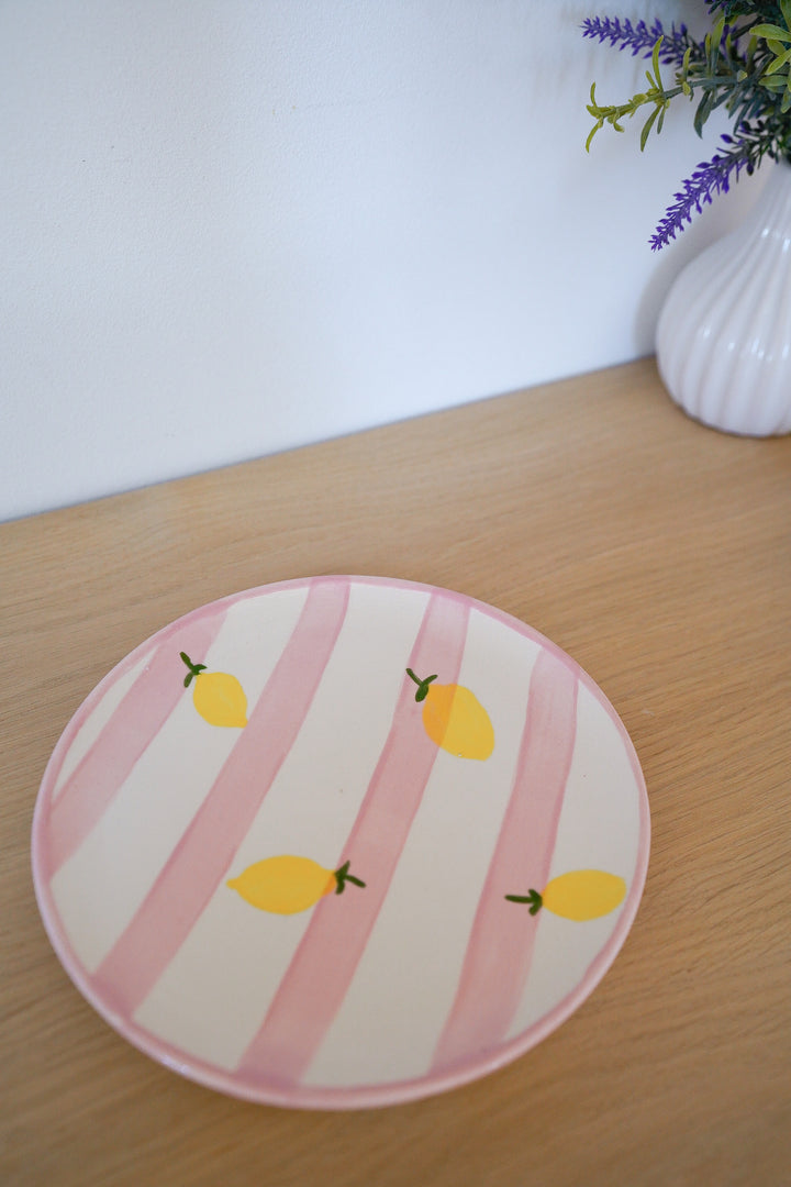 Assiette Dolce Vita Pink Stripes
