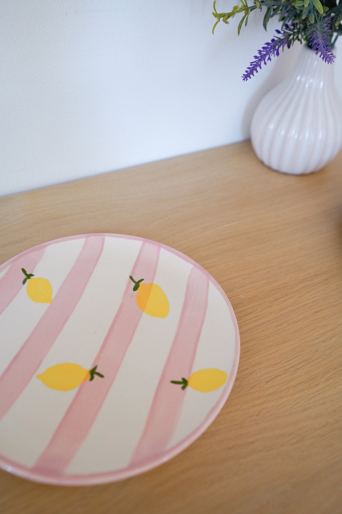 Assiette Dolce Vita Pink Stripes