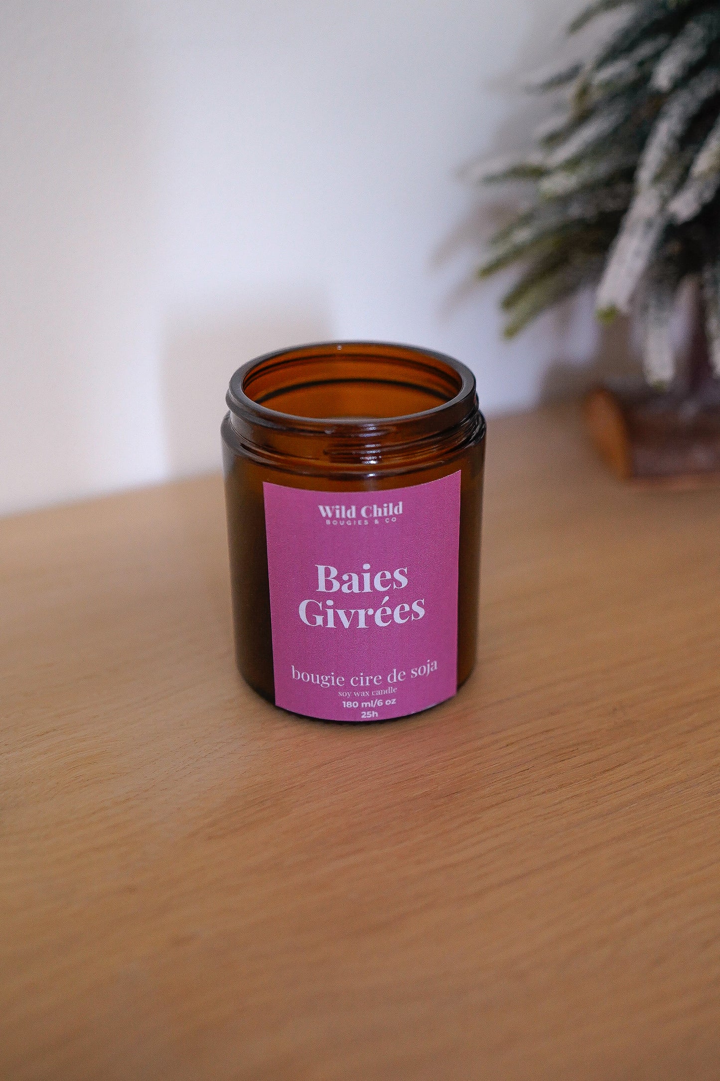 Bougie de Noël Baies Givrés