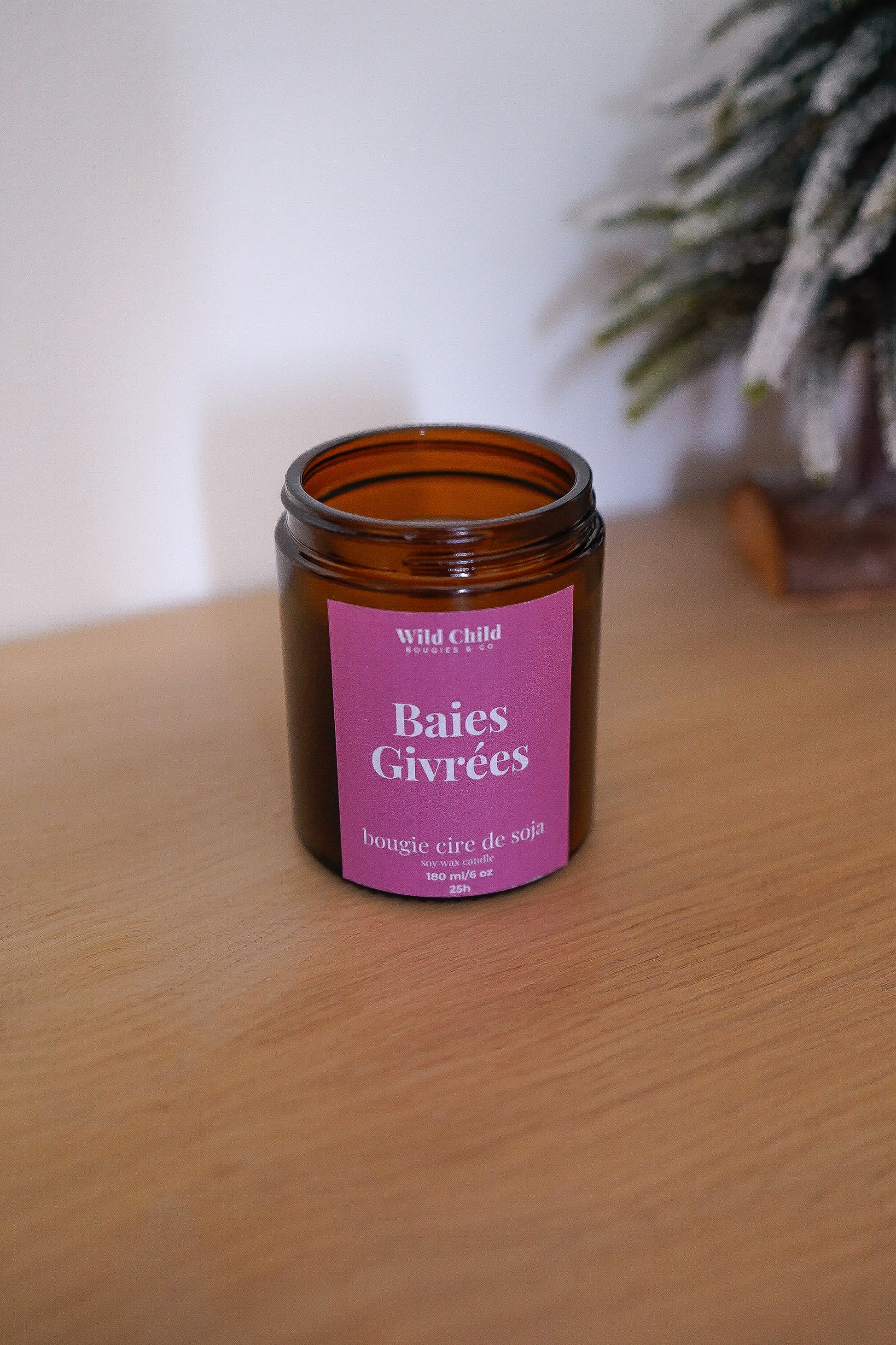 Bougie de Noël Baies Givrés