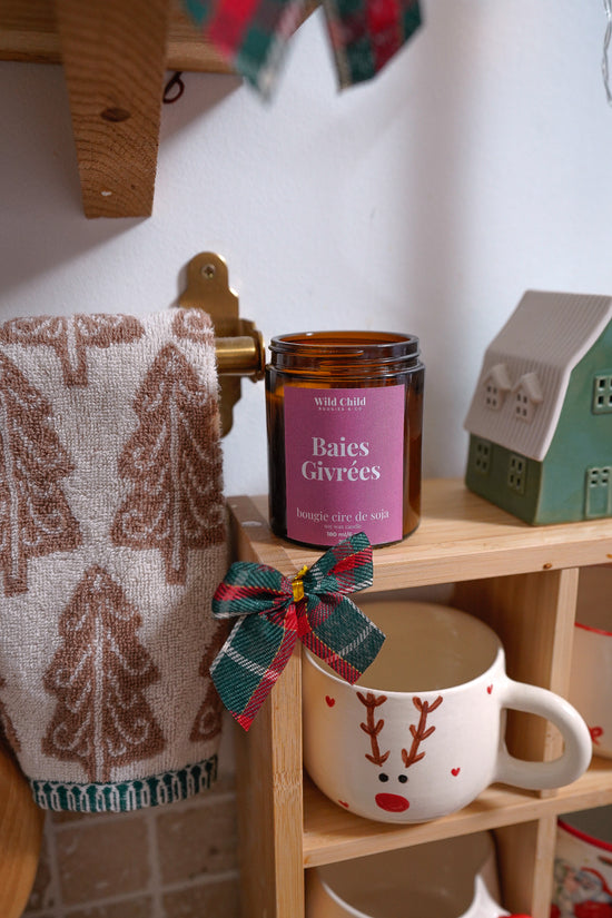 Bougie de Noël Baies Givrés