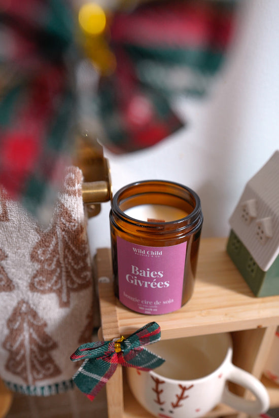 Bougie de Noël Baies Givrés