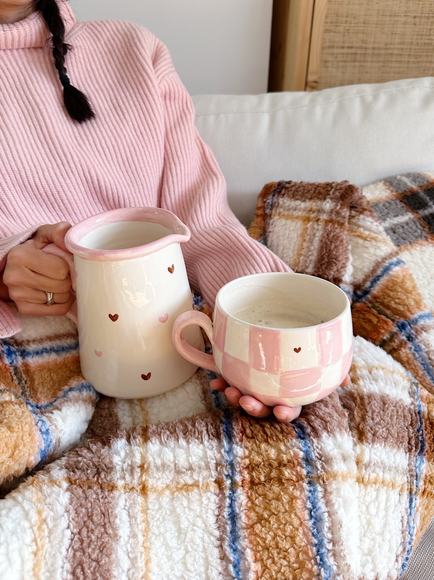 Bol XXL carreaux/heart brown