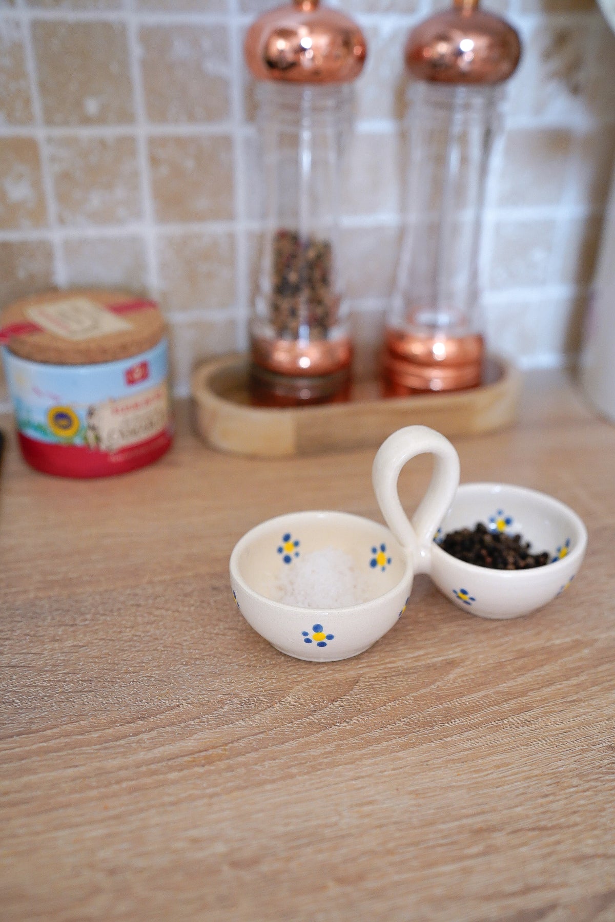Double pots à épices Cottage Blue