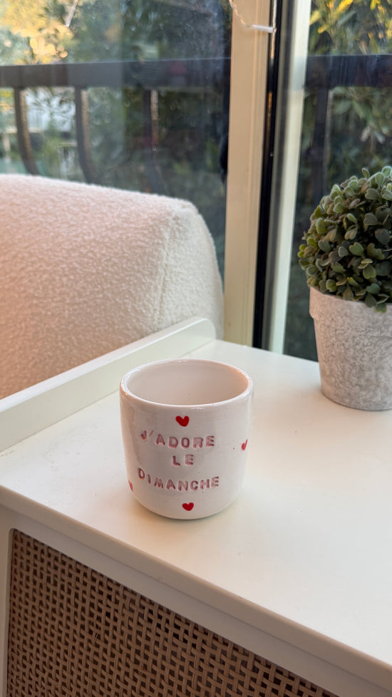 Imparfait / Tasse "J'adore le dimanche"