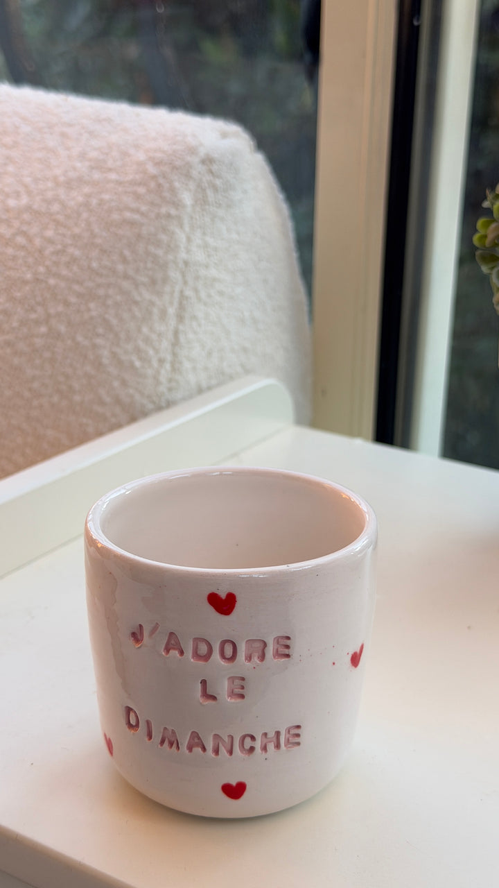 Imparfait / Tasse "J'adore le dimanche"