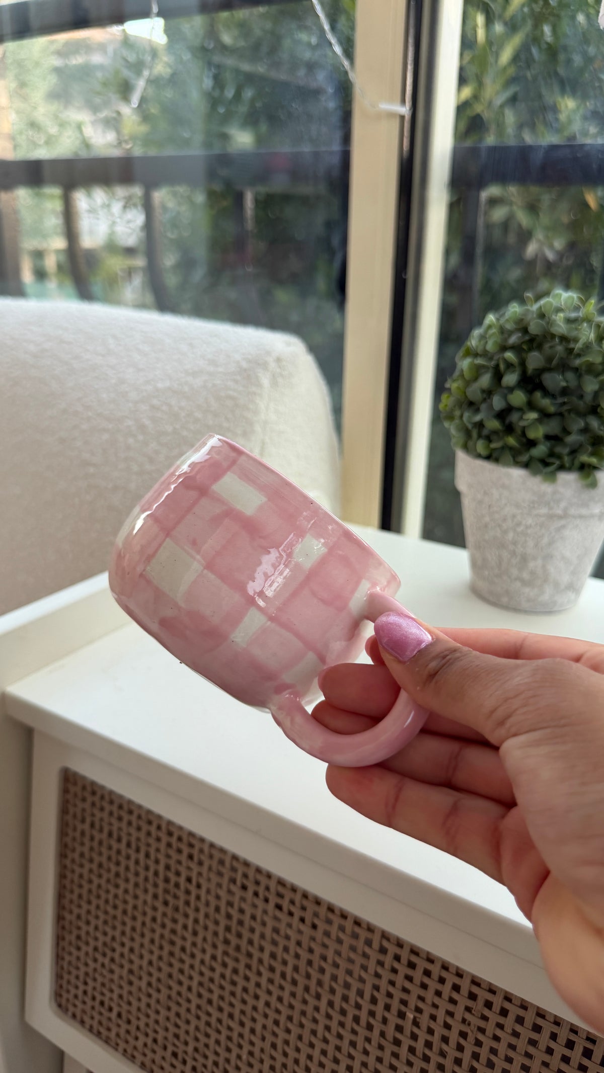 Imparfaits / Tasse carreaux roses