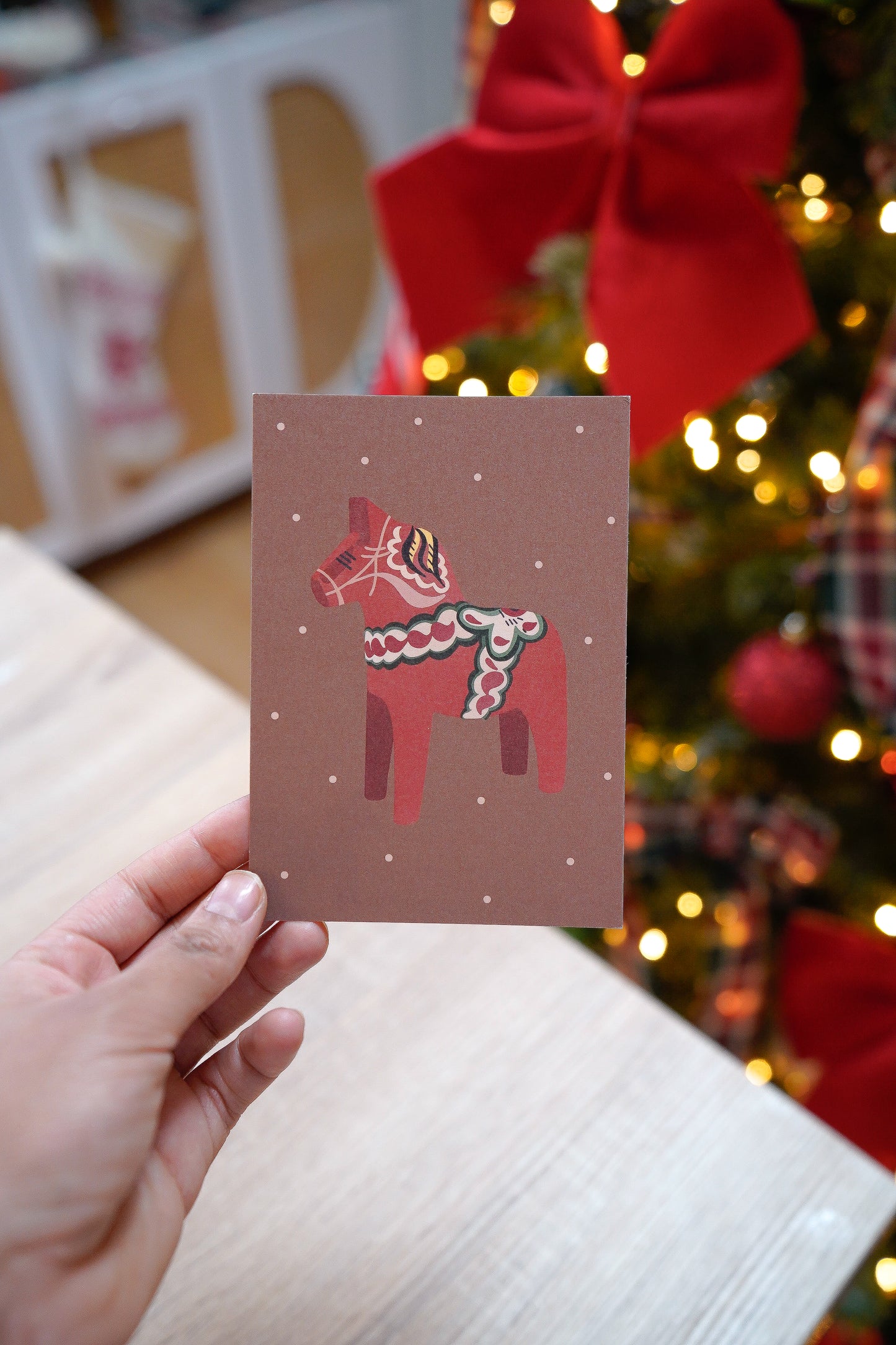 Carte de Noël en Suède - Dalapferd