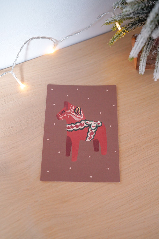 Carte de Noël en Suède - Dalapferd