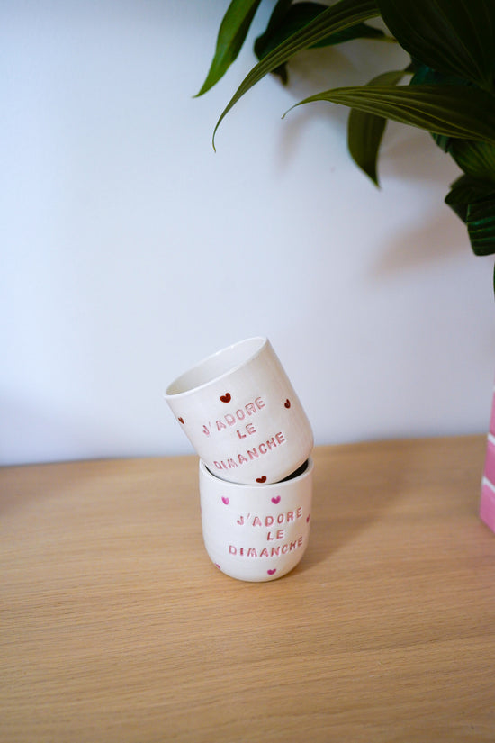 Tasse "J'adore le dimanche" brown
