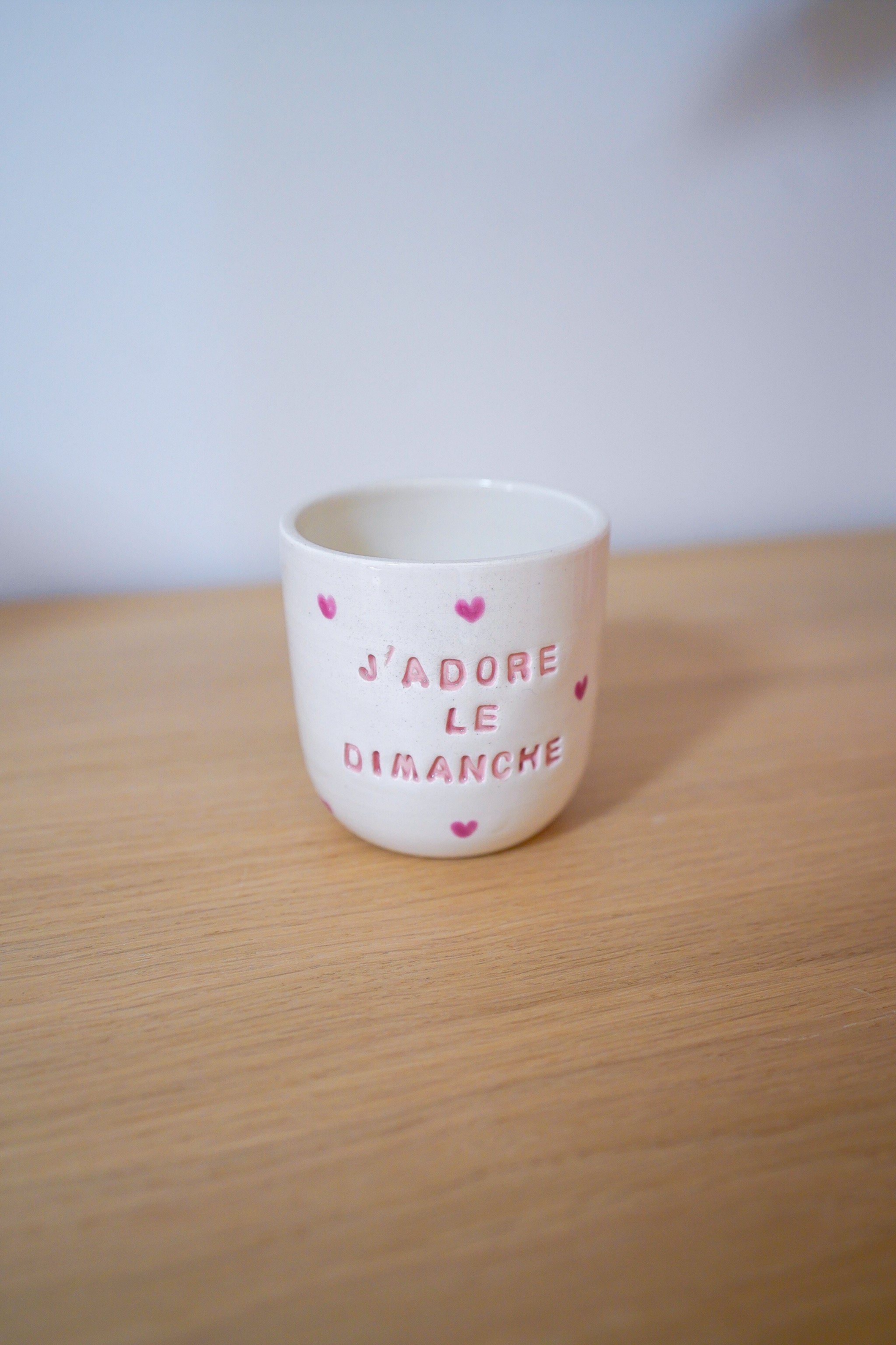 Tasse "J'adore le dimanche" violine