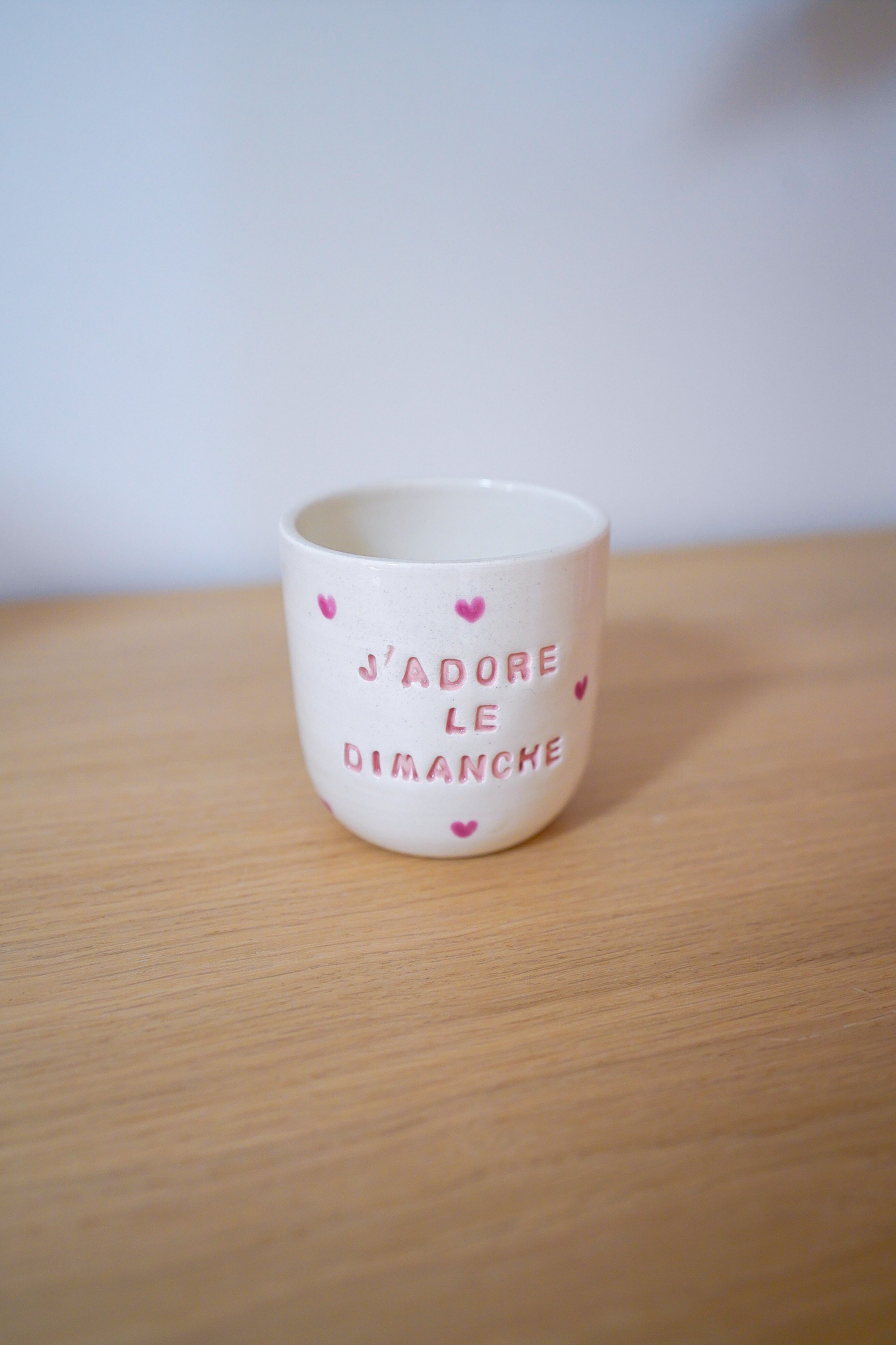Tasse "J'adore le dimanche" violine